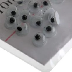 White Label Fly Tying Doll Eyes Black/White Qty 36
