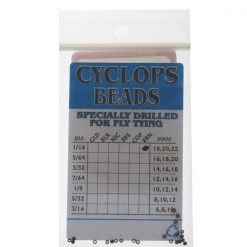 White Label Cyclops Brass Beads For Fly Tying 1/16in 1.6mm
