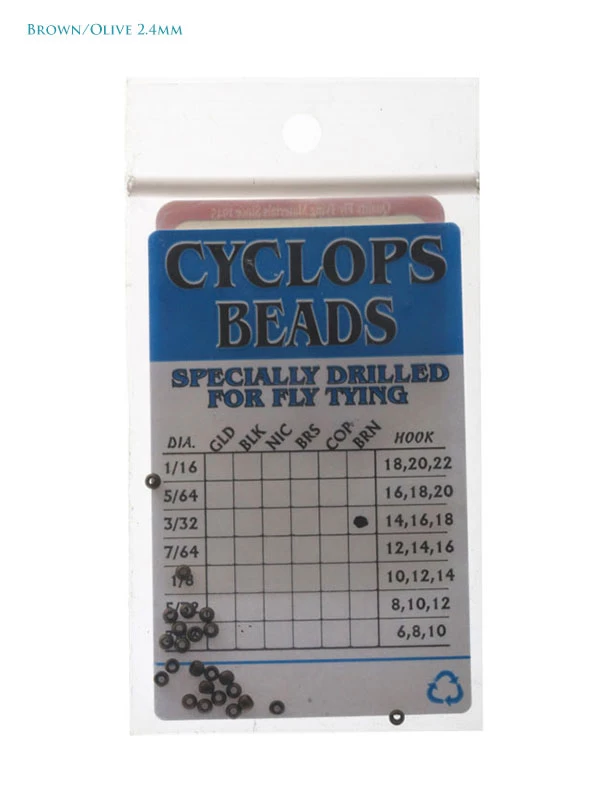 White Label Cyclops Brass Beads For Fly Tying 3/32in 2.4mm 1 White Label Cyclops Brass Beads For Fly Tying 3/32in 2.4mm