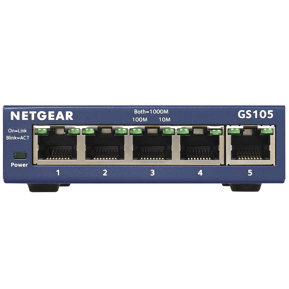 White Label NETGEAR GS105 ProSafe 5-Port Gigabit Ethernet Unmanaged Switch 2 White Label NETGEAR GS105 ProSafe 5-Port Gigabit Ethernet Unmanaged Switch - Image 2