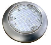 White Label LED Dome Light White/White No Switch Grey Finish 12V