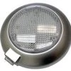 White Label LED Dome Light Red/White With Switch Grey Finish 12V