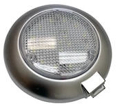 White Label LED Dome Light White/White With Switch Grey Finish 12V