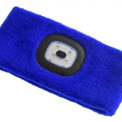 White Label Rechargeable Knitted LED Headlamp 150lm Blue