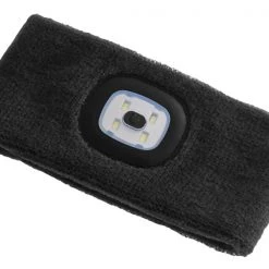 White Label Rechargeable Knitted LED Headlamp 150lm Black