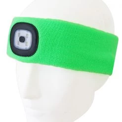White Label Rechargeable Knitted LED Headlamp 150lm Green -White Label Sales Store l head b g 5