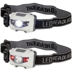 White Label 3W LED Headlamp With 2 Red LEDs 80lm
