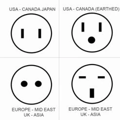 White Label Europe/USA/Japan Mains Travel Adaptor