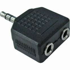 White Label 3.5mm Stereo Plug To 2 X 3.5mm Stereo Sockets Adaptor