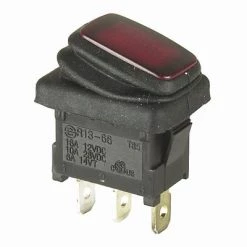 White Label IP65 SPST Illuminated Mini Rocker Switch 16A 12VDC