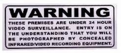 White Label Surveillance Warning Sticker