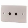 White Label PAL 2 Socket Wallplate - TV & FM