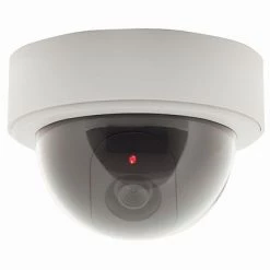 White Label Dummy Dome Camera With Flashing LED And CCTV Sticker