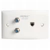 White Label Foxtel Approved 2 X F61 And RJ12 Socket Wall Plate