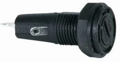 White Label Round M205 Panel Mount Fuse Holder 10A 240V