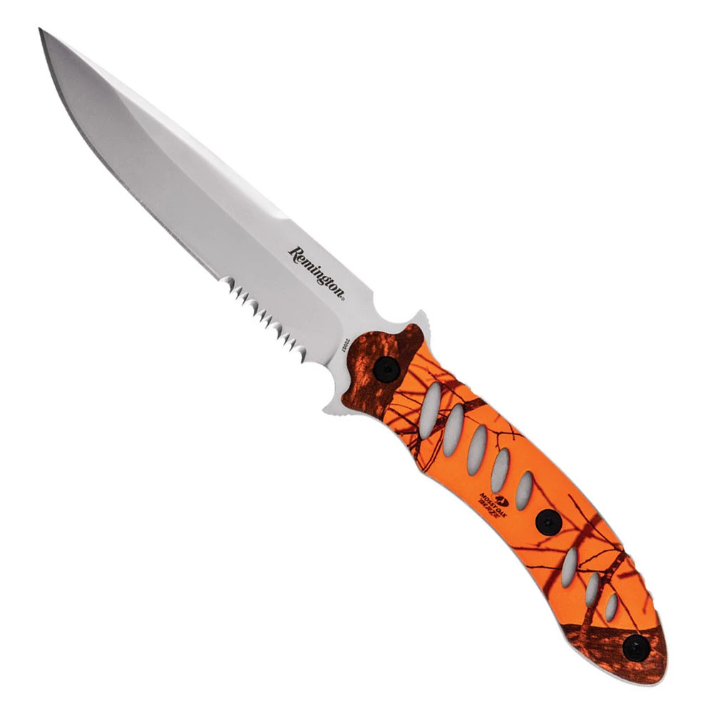 White Label Remington F.A.S.T. Fixed Blade Knife 10.6in Mossy Oak Blaze Orange 1 White Label Remington F.A.S.T. Fixed Blade Knife 10.6in Mossy Oak Blaze Orange