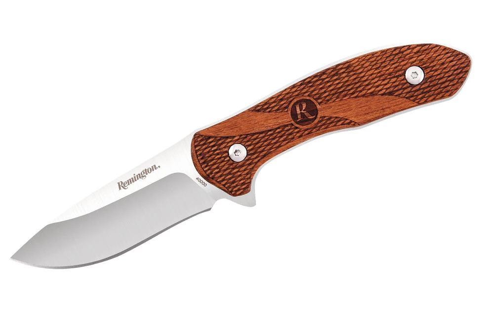 White Label Remington Heritage Fixed Blade Knife 7.4in Wood Handle 1 White Label Remington Heritage Fixed Blade Knife 7.4in Wood Handle