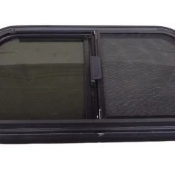 White Label Aluminium Sliding Window Black 1219 X 558mm