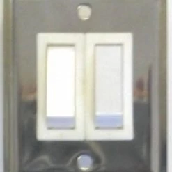 White Label Twin Stainless Steel Wall Switch & Plate