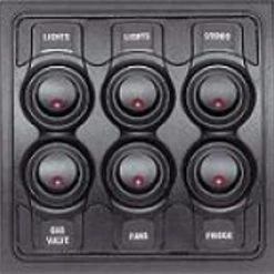 White Label 6 Way RV Switch & Fuse Panel - Labeled