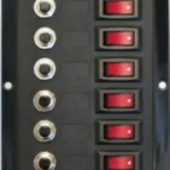 White Label Vertical 6 Way Switch Panel With Circuit Breakers