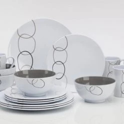 White Label Loops Melamine Dinner Set
