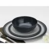 White Label Granite Melamine 4-Person 12pc Tableware Set Grey