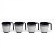 White Label Granite Melamine Stacking Cup Set Grey Qty 4