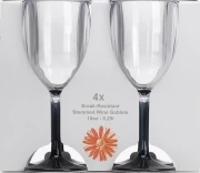 White Label Wine Glasses Smoked Grey 4pc