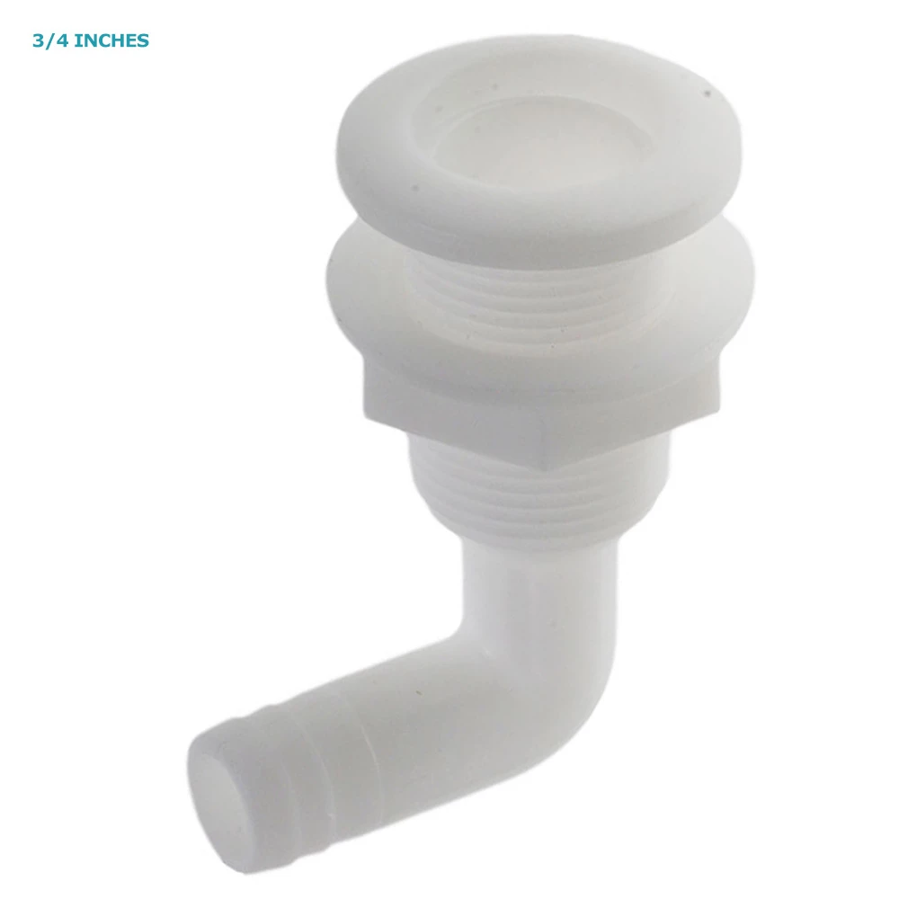 White Label Thru Hull Skin Fitting With 90 Degree Elbow White 2 White Label Thru Hull Skin Fitting With 90 Degree Elbow White - Image 2