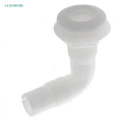 White Label Thru Hull Skin Fitting With 90 Degree Elbow White 5 White Label Thru Hull Skin Fitting With 90 Degree Elbow White -White Label Sales Store sk45wr 1 1