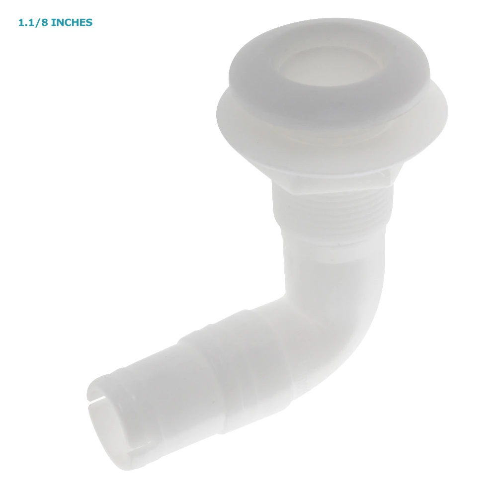 White Label Thru Hull Skin Fitting With 90 Degree Elbow White 3 White Label Thru Hull Skin Fitting With 90 Degree Elbow White - Image 3