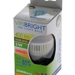 White Label Globe LED Light Bulb Screw Fitting 5w 2800K 230Vac