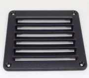 White Label Louvre Vent Black 140x125mm